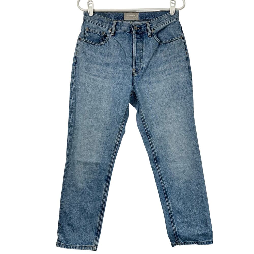 Everlane The High Rise Cheeky Straight Jeans Light Wash 28 Ankle
